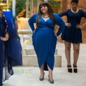 Long-sleeved maxi cross open front drapped dress